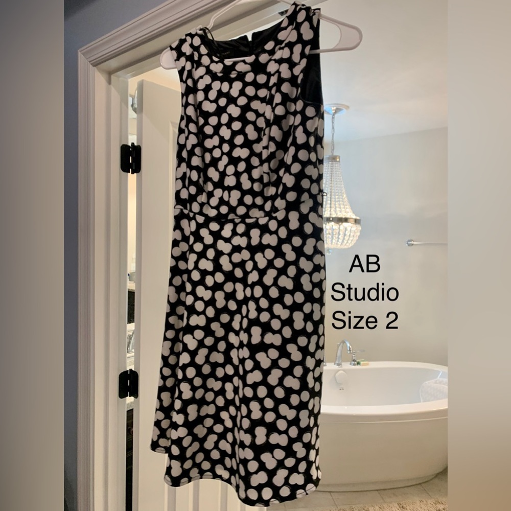 AB studio black and white dress